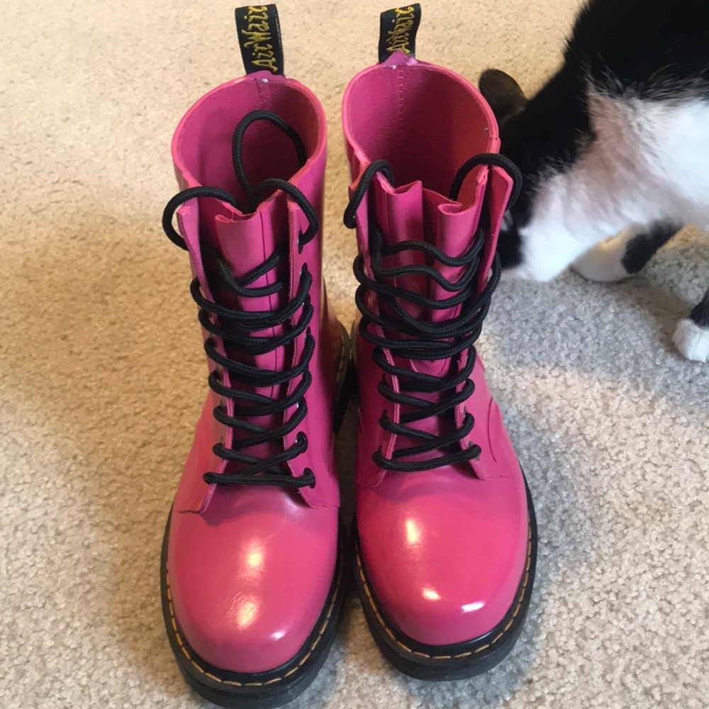Pink rubber Dr. Martens